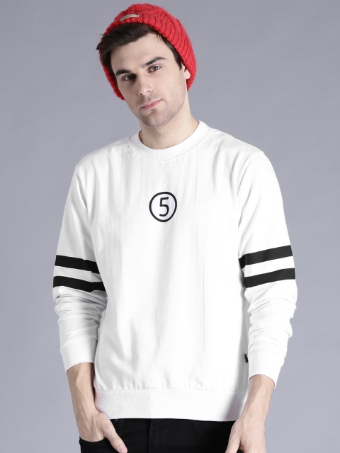 

Kook N Keech Men White Solid Sweatshirt