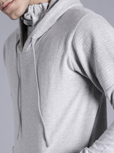 

Kook N Keech Men Grey Melange Solid Hooded Sweatshirt