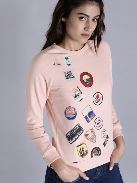 

Kook N Keech Women Pink Printed Sweatshirt