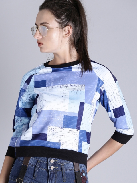 

Kook N Keech Women Blue Printed Sweatshirt