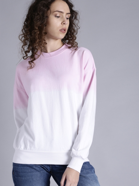 

Kook N Keech Women Pink & White Dyed Sweatshirt