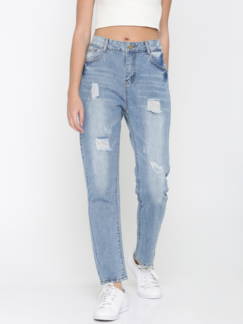 

Mast & Harbour Women Blue Regular Fit Mid-Rise Mildly Distressed Jeans