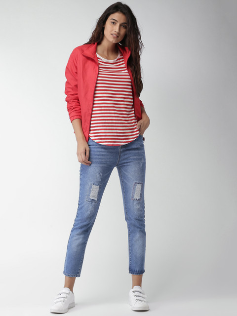 

Mast & Harbour Women Blue Regular Fit Mid-Rise Mildly Distressed Jeans