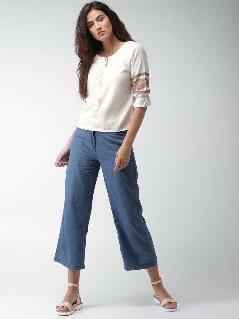 

Mast & Harbour Women White Solid Top
