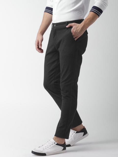 

Mast & Harbour Men Black Slim Fit Solid Regular Trousers