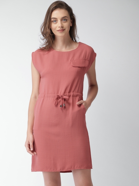 

Mast & Harbour Women Pink Solid A-Line Dress
