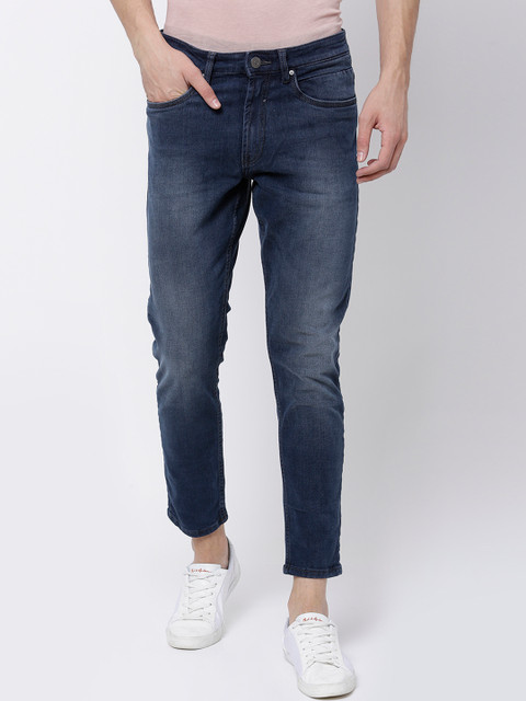 

LOCOMOTIVE Men Blue Tapered Fit Mid-Rise Clean Look Stretchable Jeans