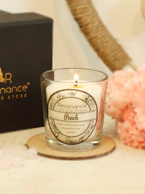 

Resonance Set of 2 White Peach Scented Vegan Candle