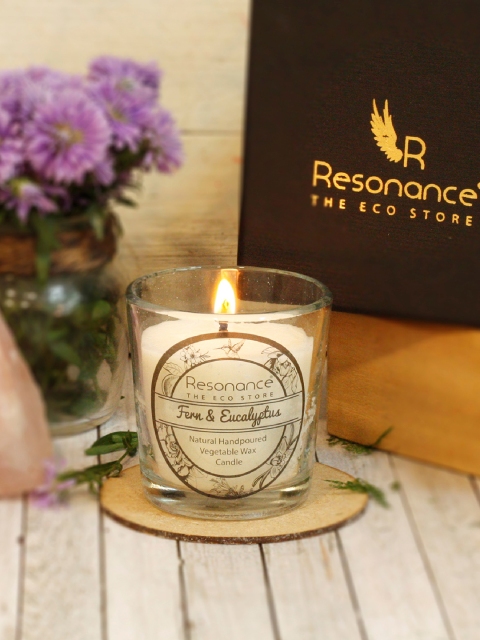 

Resonance Set of 2 Fern & Eucalyptus Scented Candles, White