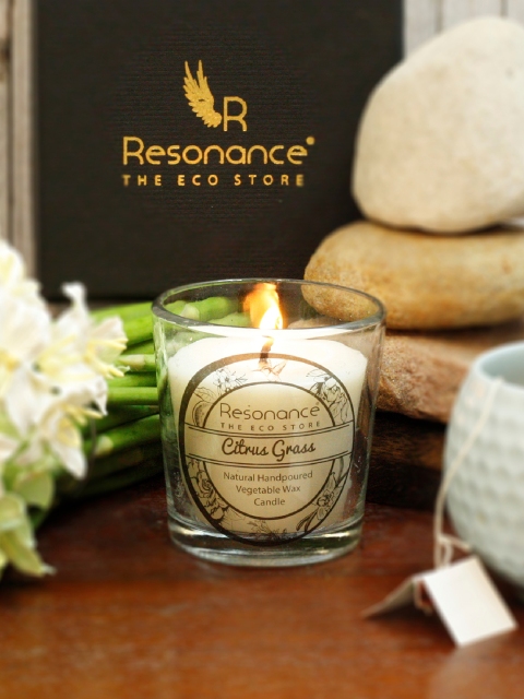 

Resonance Set of 2 Citrus Grass Scented Candles, White