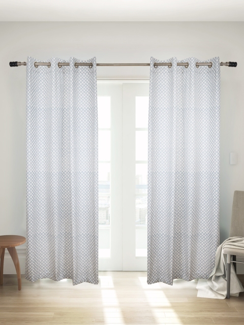 

House This Blue & White Set of 2 Printed Regular Door Curtains