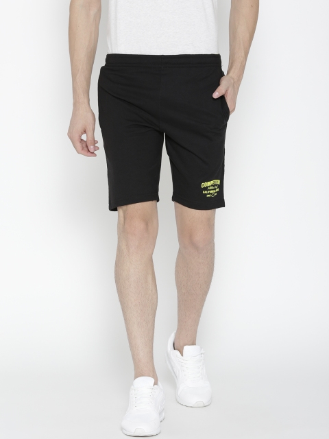 

Sweet Dreams Men Black Solid Sports Shorts