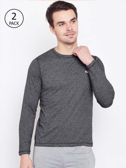 

Sweet Dreams Men Charcoal Grey Solid Round Neck T-shirt