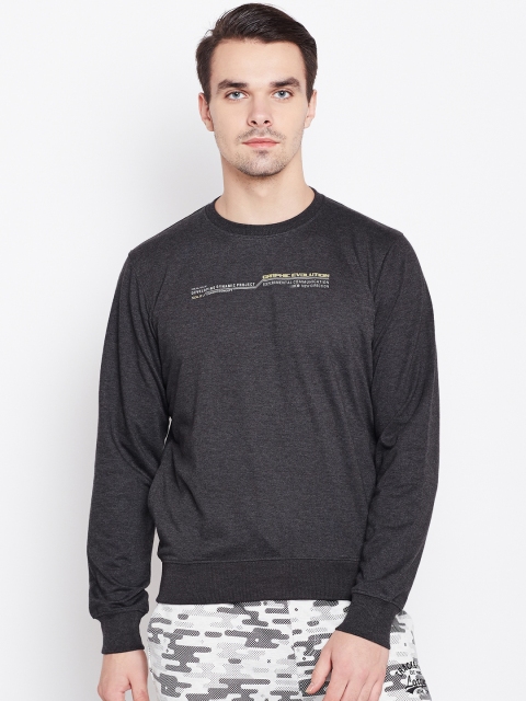 

Sweet Dreams Men Charcoal Grey Solid Sweatshirt