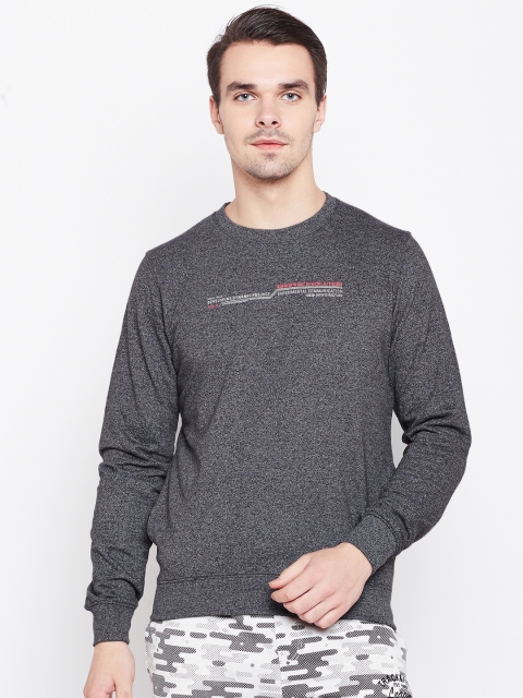 

Sweet Dreams Men Charcoal Grey Printed Sweatshirt