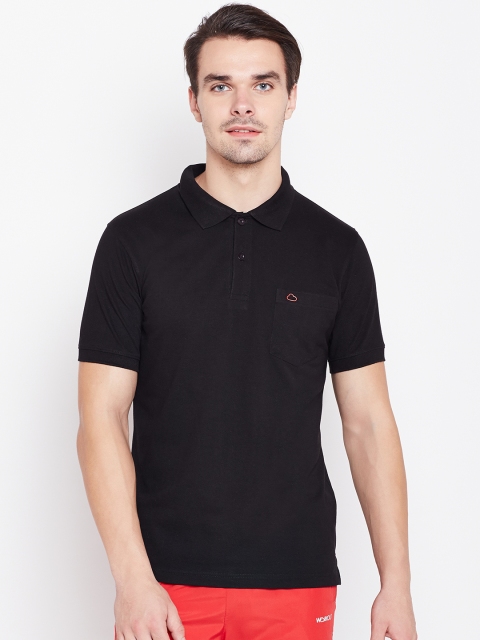 

Sweet Dreams Men Black Solid Polo Collar T-shirt