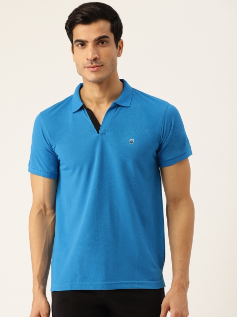 

Sweet Dreams Men Blue Cotton Polo Collar T-shirt