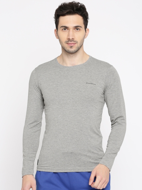 

Sweet Dreams Men Grey Melange Solid Lounge T-shirt MFT-1712G7
