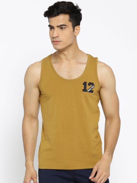 

Sweet Dreams Men Olive Green Printed Round Neck T-shirt