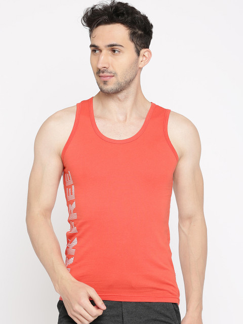 

Sweet Dreams Men Orange & White Printed Lounge T-shirt