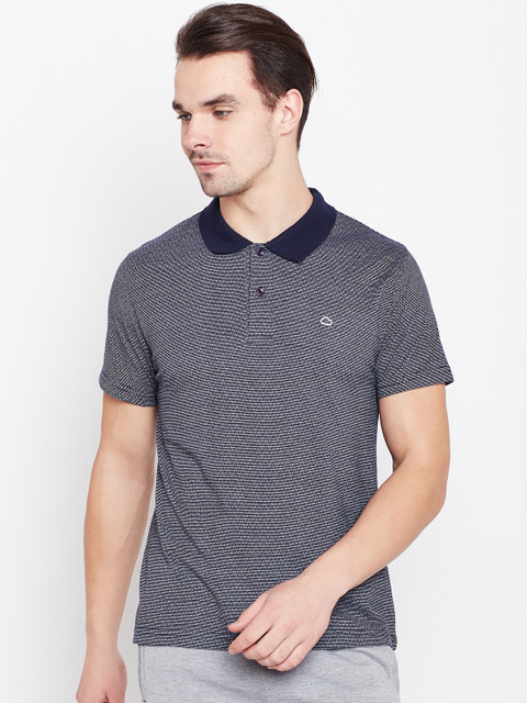 

Sweet Dreams Men Navy Blue Self-Design Polo Collar T-shirt