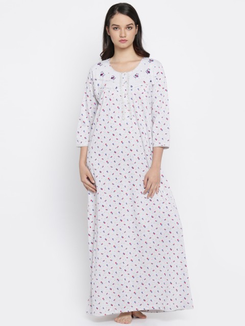 

Sweet Dreams Grey Melange Printed Nightdress 2903G7