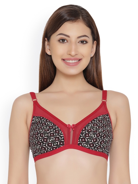 

Clovia Maroon Printed Non-Wired Non Padded Everyday Bra