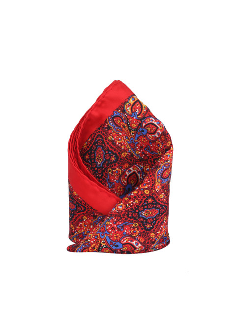 

Alvaro Castagnino Red Printed Pocket Square