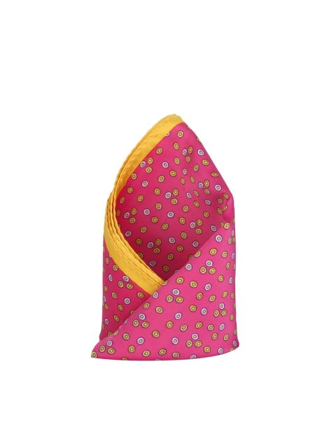 

Alvaro Castagnino Pink & Yellow Polka Dot Print Pocket Square