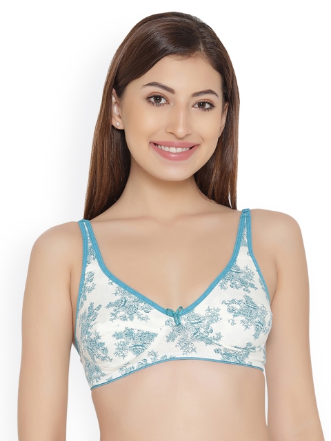 

Clovia White Printed Non-Wired Non-Padded Everyday Bra BR1080P0340B