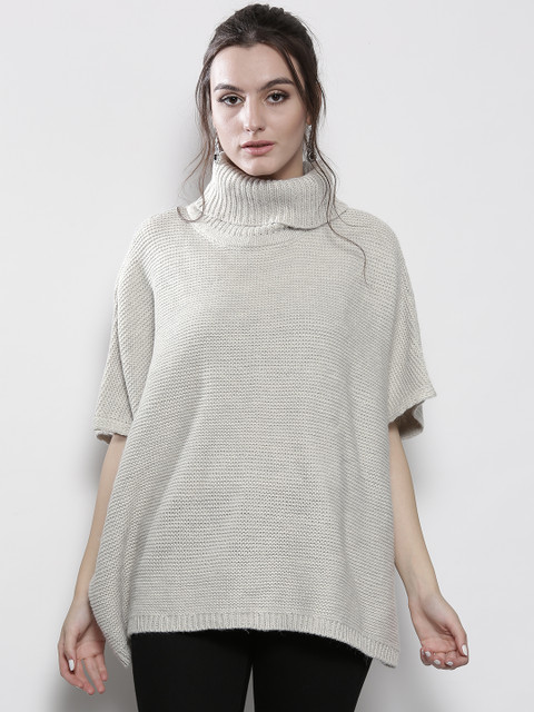 

DOROTHY PERKINS Women Grey Solid Poncho