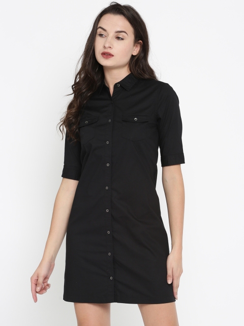 

U.S. Polo Assn. Women Women Black Solid Shirt Dress