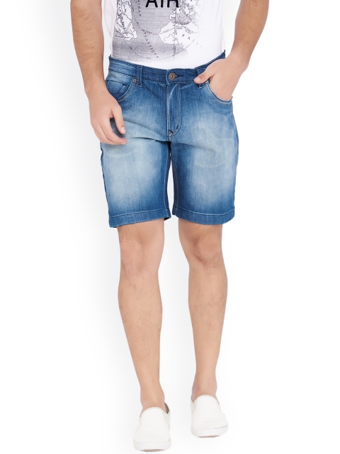 

IVOC Men Blue Washed Slim Fit Denim Shorts