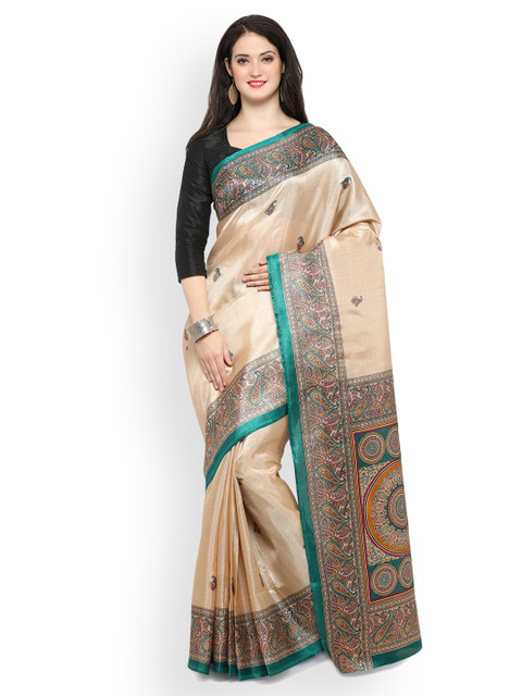 

Saree mall Beige Art Silk Printed Saree