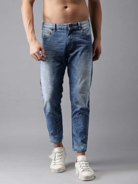 

HERE&NOW Men Blue Slim Fit Cropped Mid-Rise Clean Look Stretchable Jeans