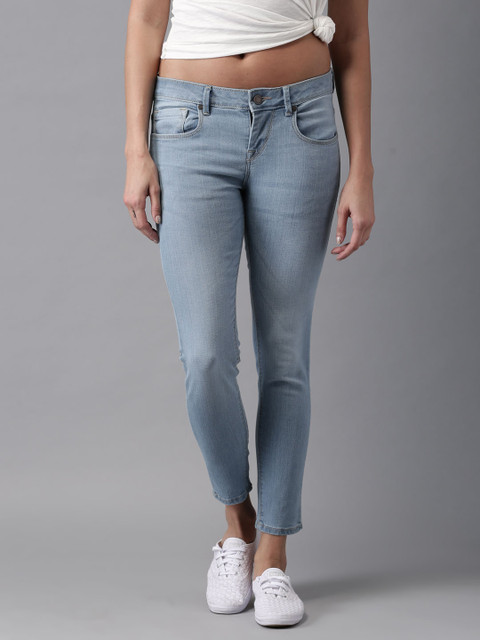 

HERE&NOW Women Blue Skinny Fit Mid-Rise Clean Look Stretchable Jeans