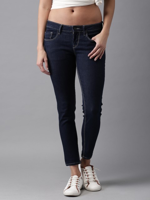 

HERE&NOW Women Blue Skinny Fit Mid-Rise Clean Look Stretchable Jeans
