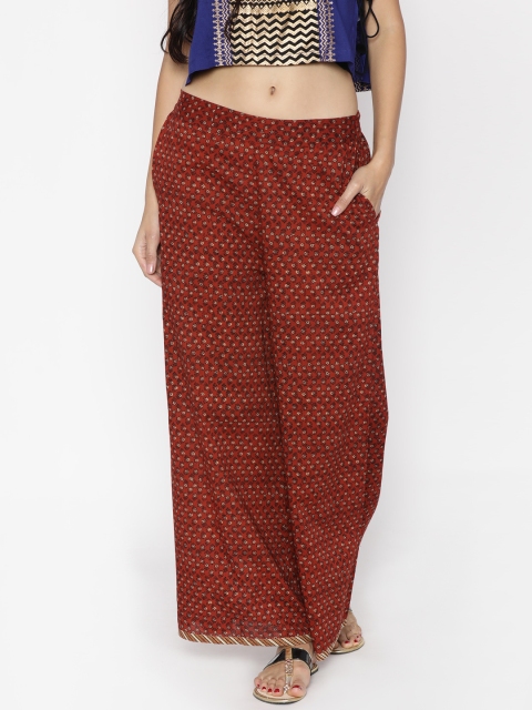 

Melange by Lifestyle Women Red Printed Wide Leg Palazzos