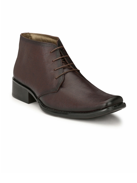 

Hitz Men Brown Leather High-Top Formal Shoes