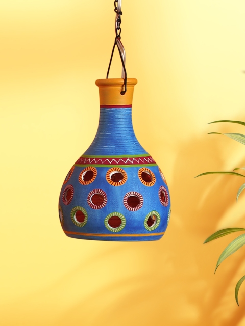 

ExclusiveLane Azure Blue Dome Shaped Terracotta Hanging Light