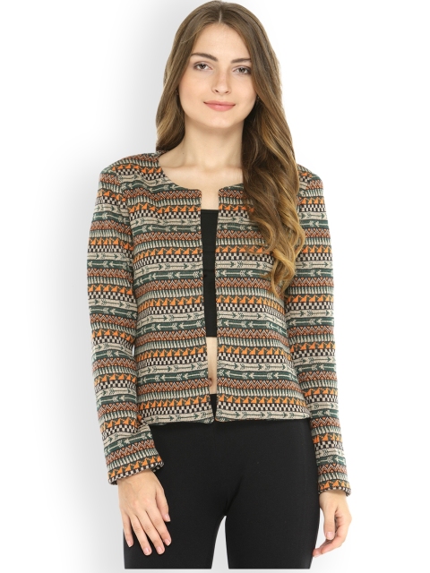 

Pannkh Multicoloured Self-Design Casual Blazer, Multi