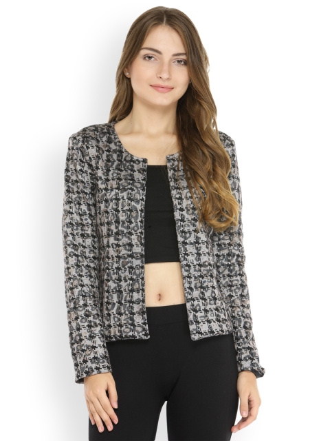 

Pannkh Black Self-Design Casual Blazer