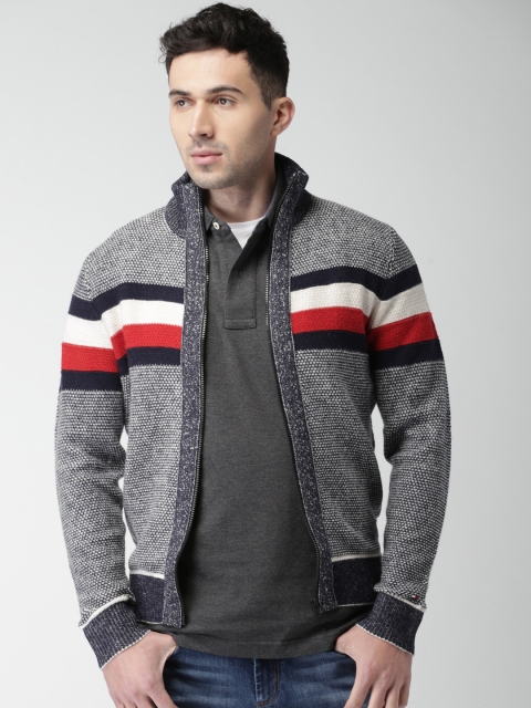 

Tommy Hilfiger Men Grey & Navy Solid Cardigan