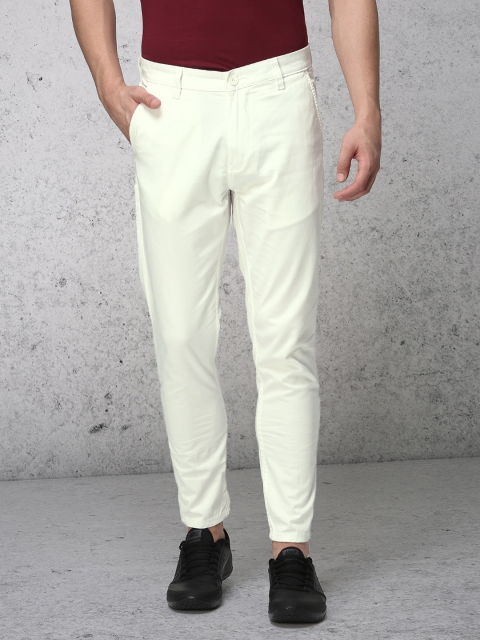 

Ecko Unltd Men White Tapered Fit Solid Chinos