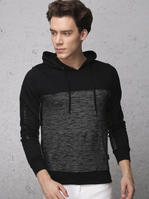 

Ecko Unltd Men Black Solid Hooded Sweatshirt