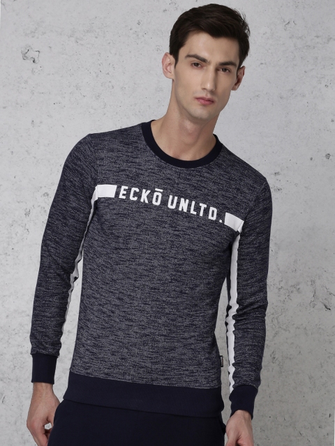 

Ecko Unltd Men Navy Printed Sweatshirt, Navy blue