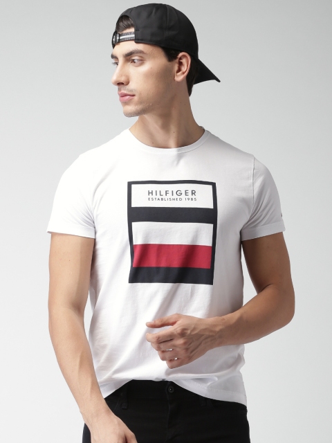 

Tommy Hilfiger Men White Printed Round Neck T-shirt