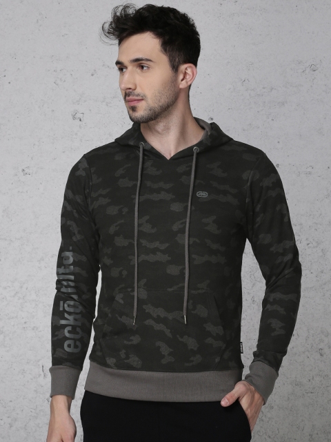 

Ecko Unltd Men Black Slim Fit Printed Hooded Sweatshirt