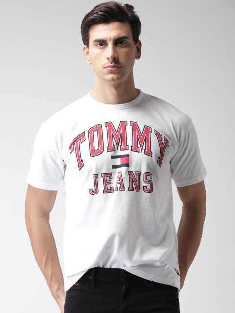 

Tommy Hilfiger Men White Printed Round Neck T-shirt