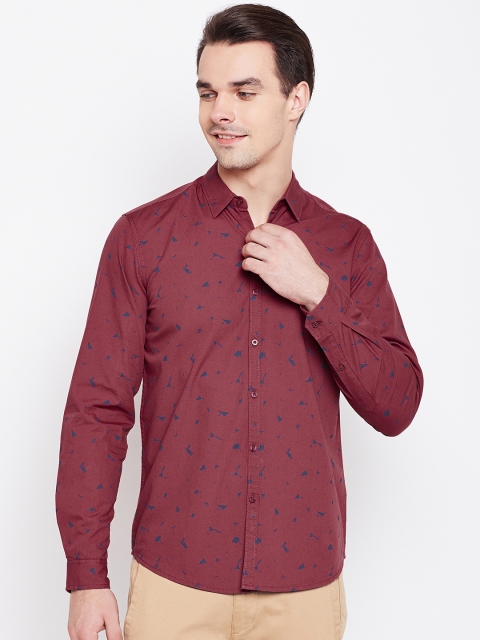 

Lee Men Red Super-Slim Fit Printed Casual Shirt
